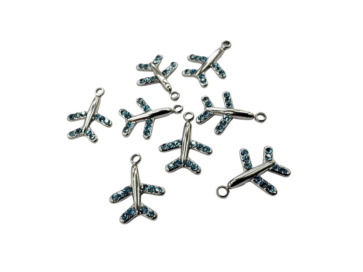 Airplane Rhinestone Charm