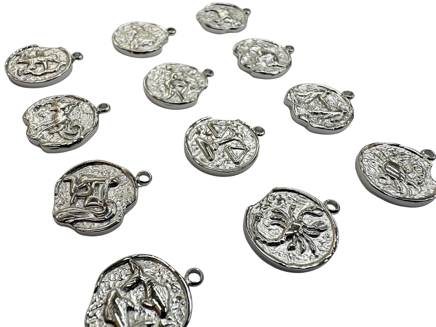 Zodiac Sign Coin Charms, Set of 12