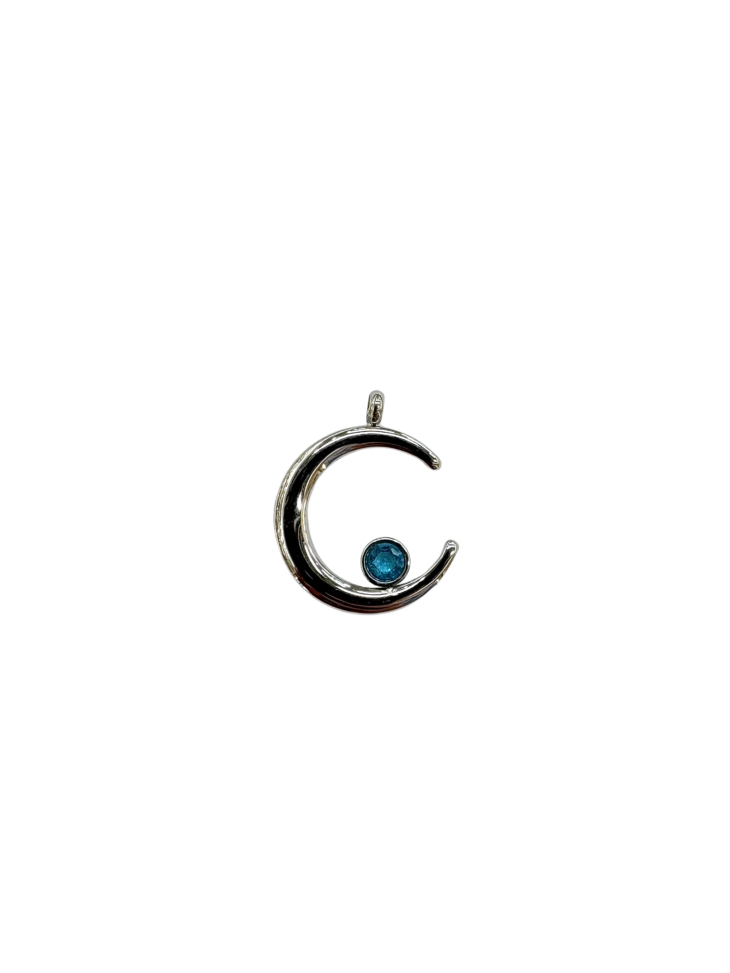 Resting Gemstone Moon Charm