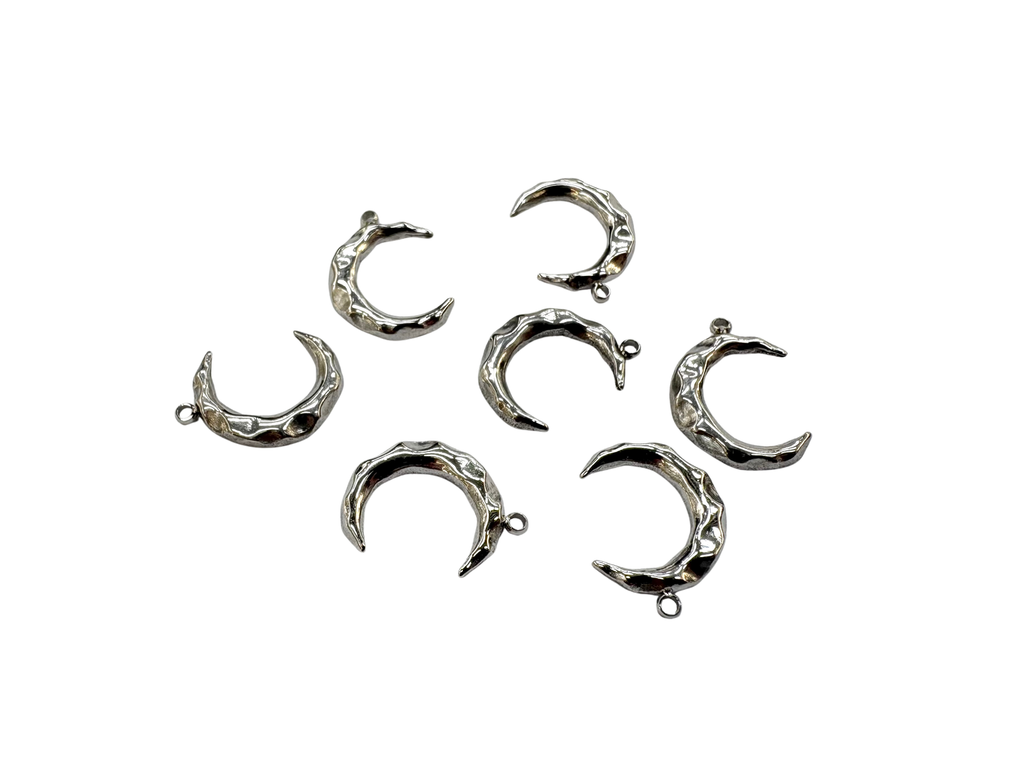 Hammered Crescent Moon Charm