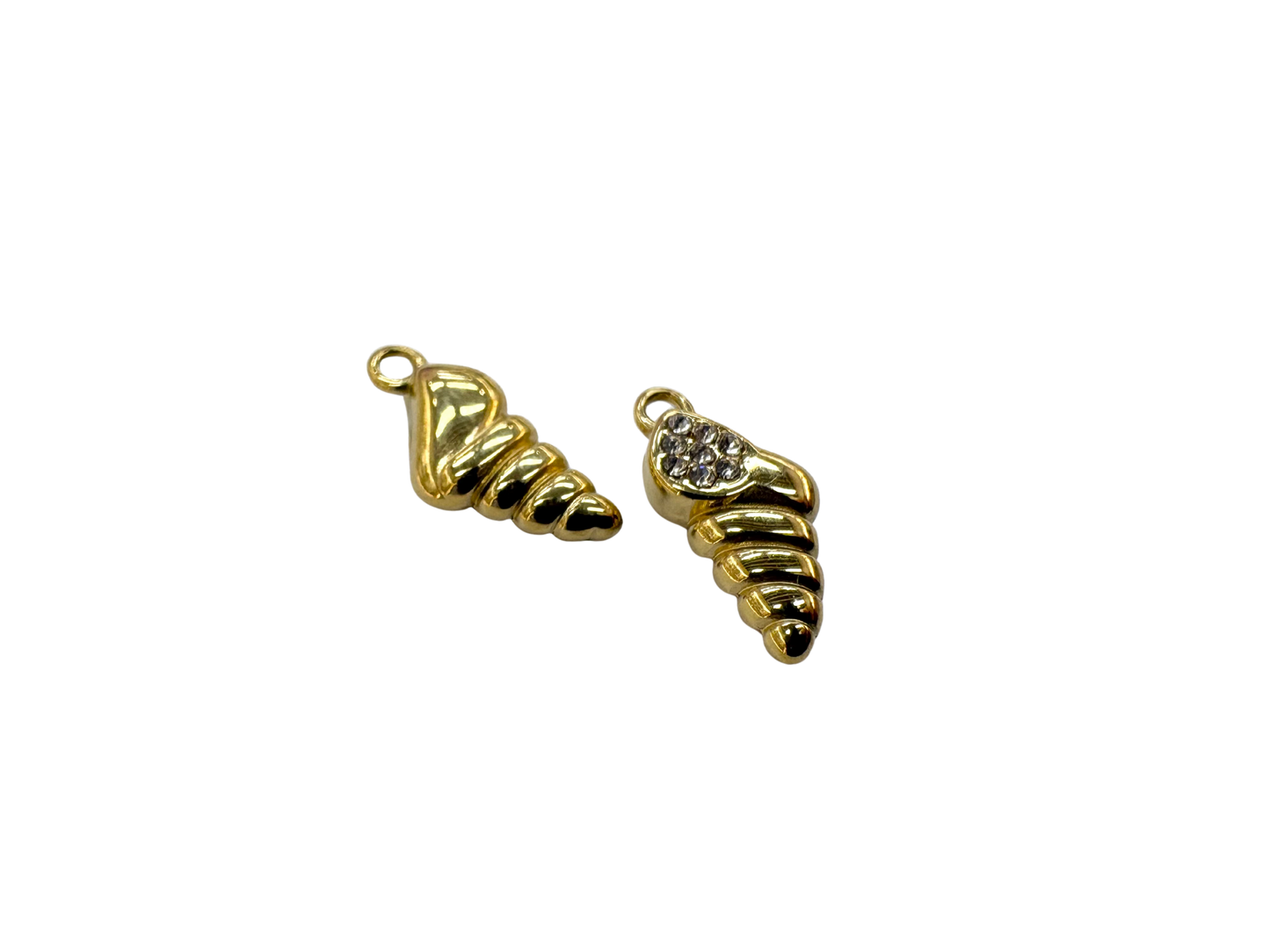Rhinestone Seashell Charm