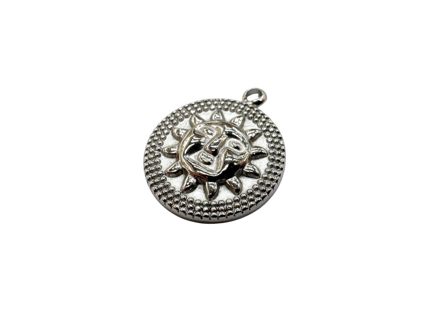 Sun Face Coin Charm