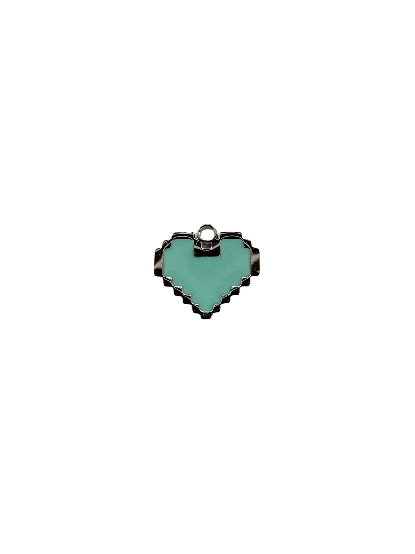 Pixel Enamel Heart Charm