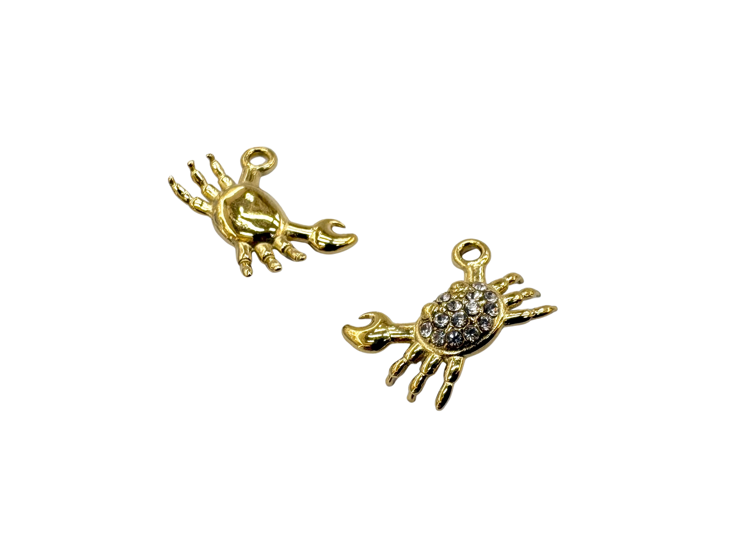 Rhinestone Crab Charm
