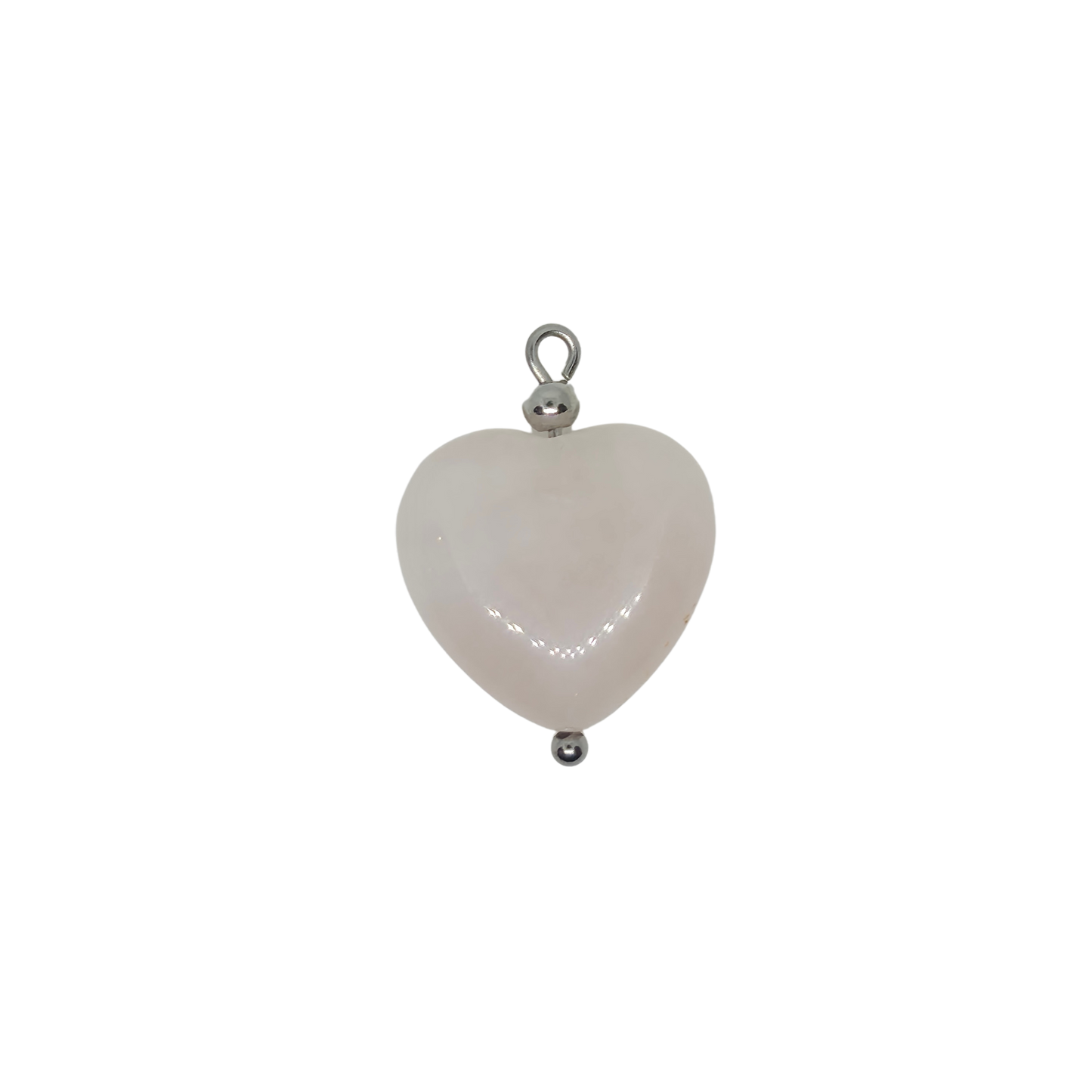 Rose Quartz Heart Gemstone Charm