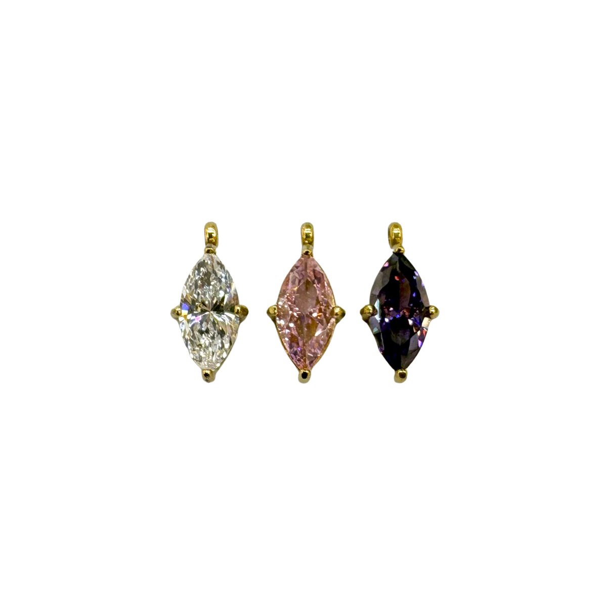 Marquise CZ Prong Set Charm