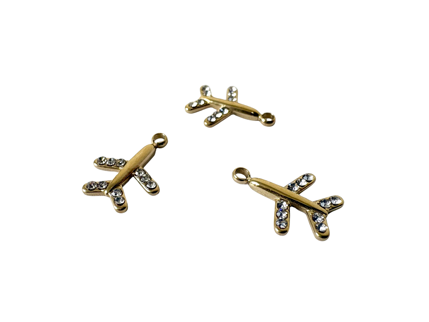 Airplane Rhinestone Charm