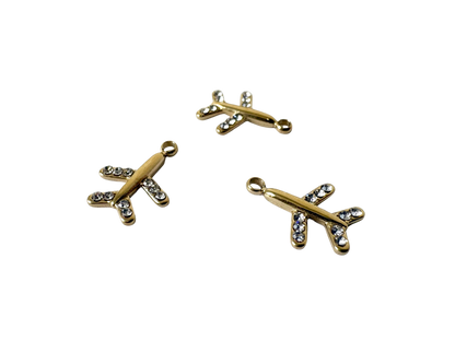 Airplane Rhinestone Charm