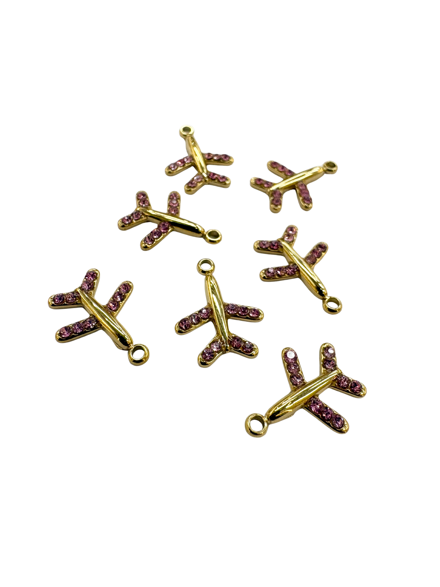 Airplane Rhinestone Charm