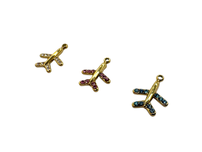 Airplane Rhinestone Charm