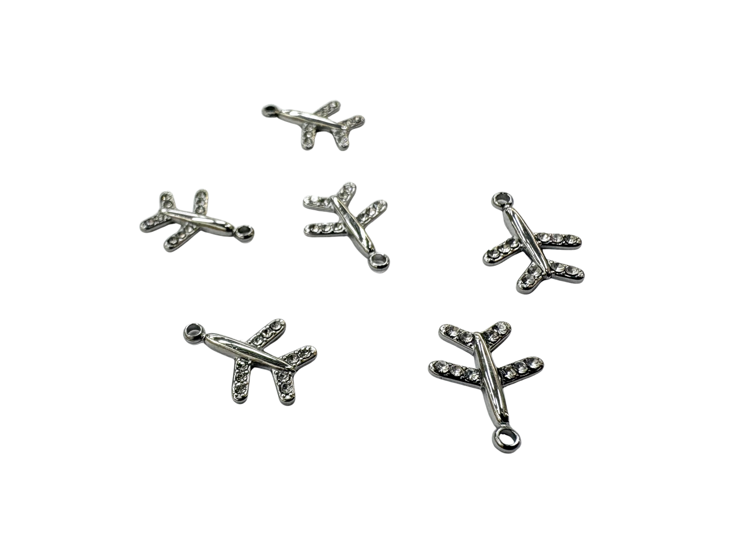 Airplane Rhinestone Charm