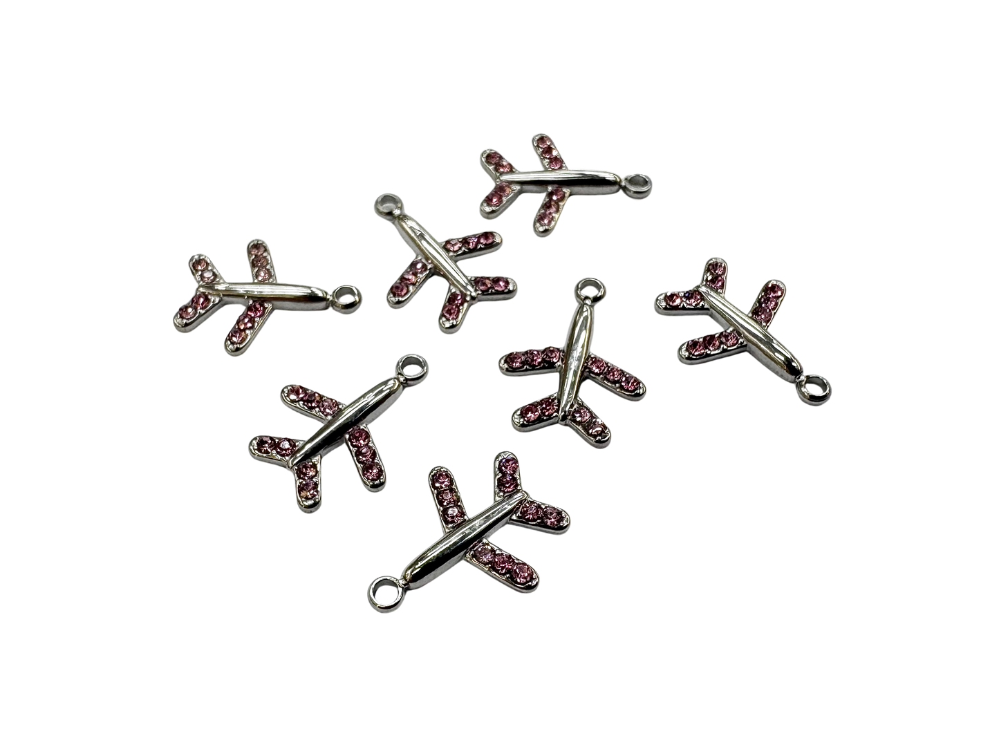 Airplane Rhinestone Charm