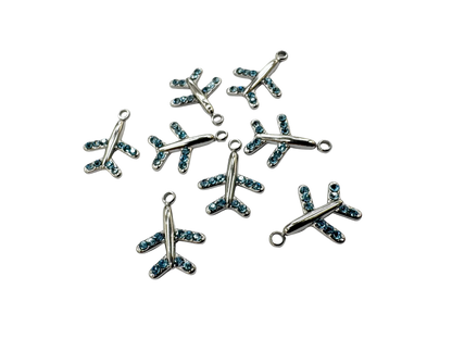 Airplane Rhinestone Charm
