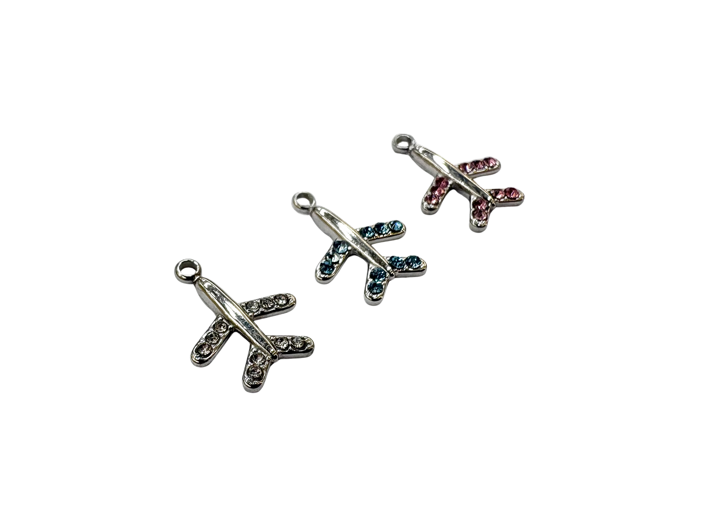 Airplane Rhinestone Charm