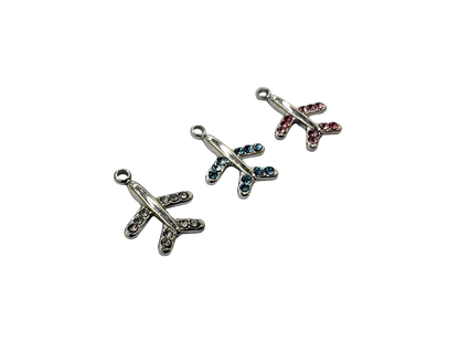 Airplane Rhinestone Charm