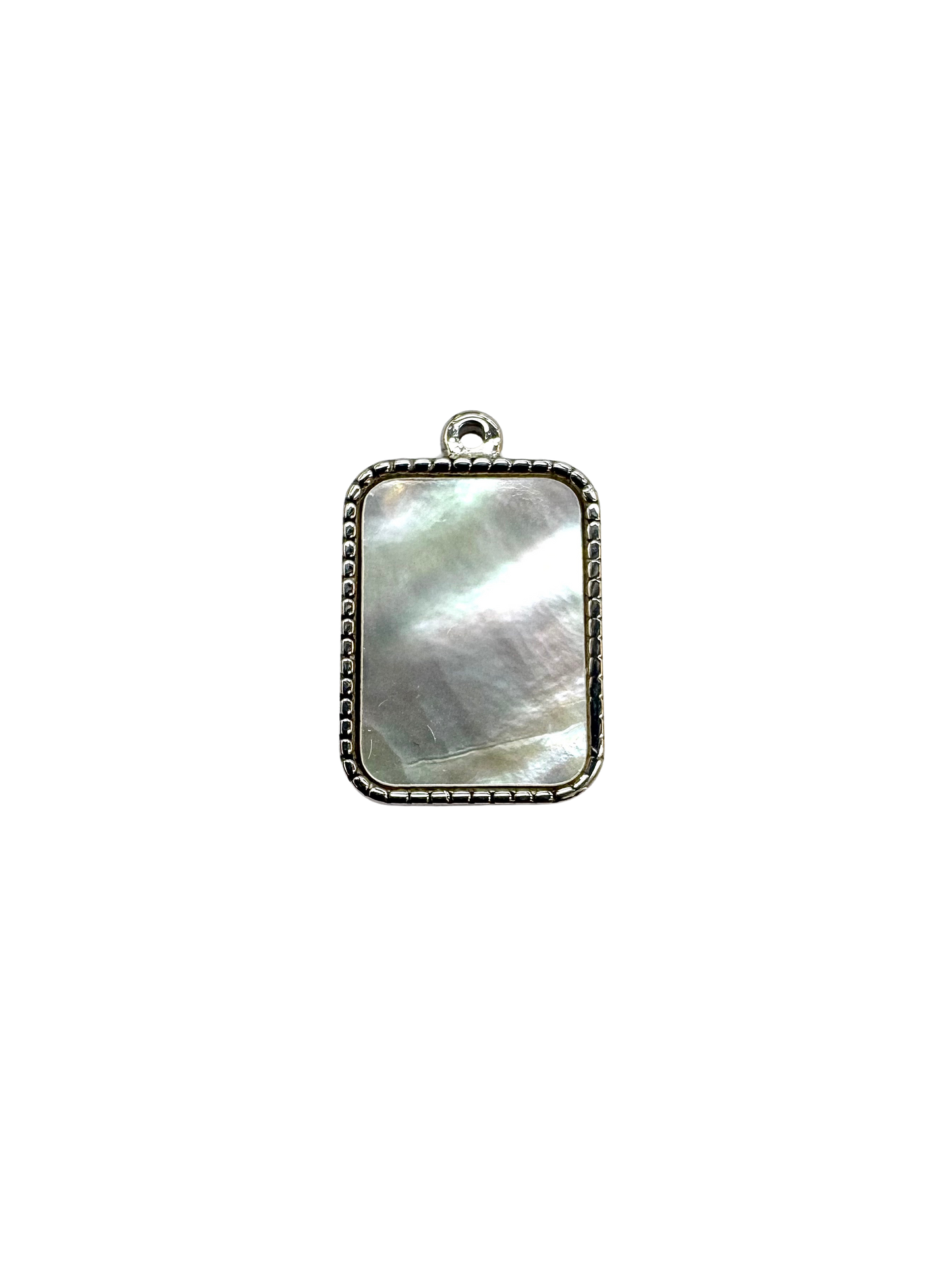 Mother of Pearl Frame Charm - Stainless Steel PVD