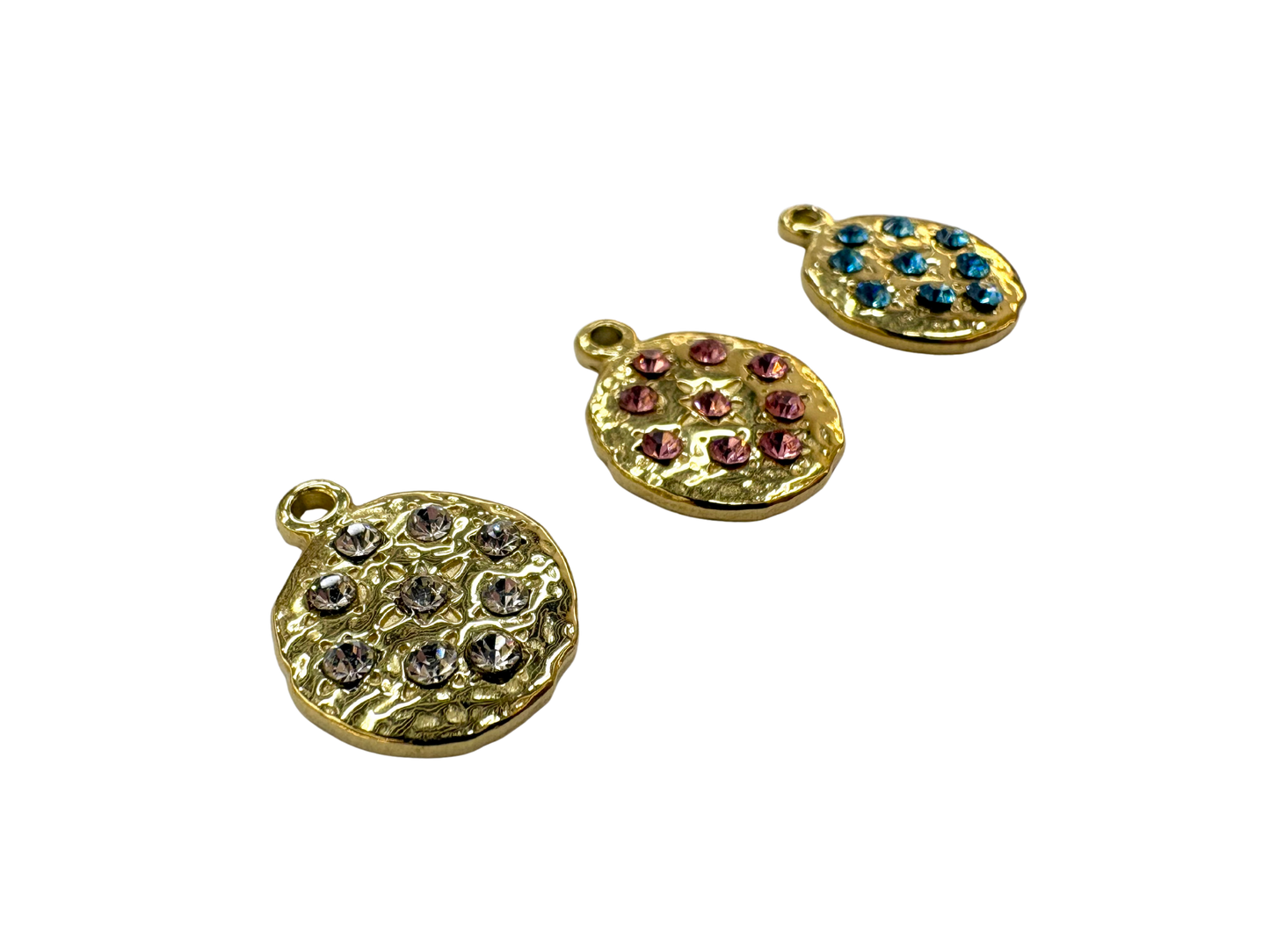 Rhinestone Celestial Coin Charm