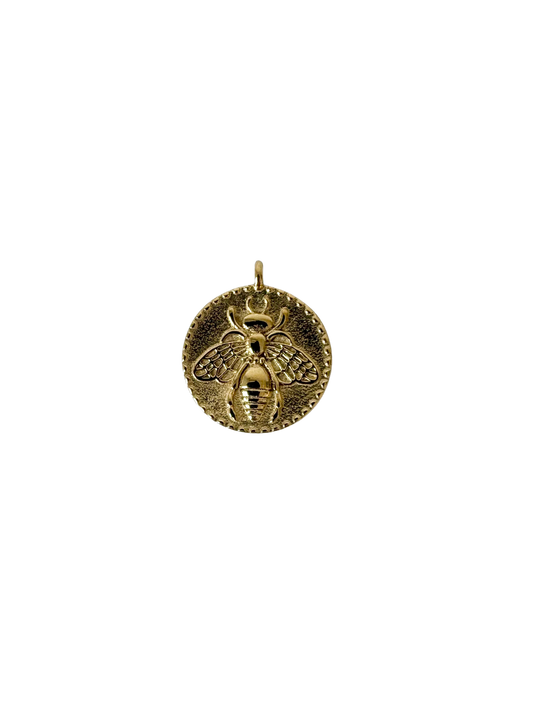 Bee Coin Charm - Stainless Steel PVD