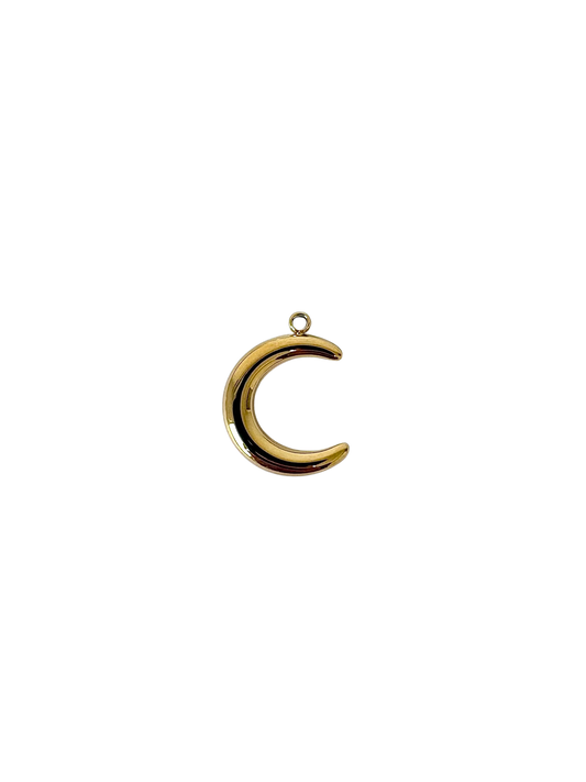 Crescent Moon Charm - Stainless Steel PVD
