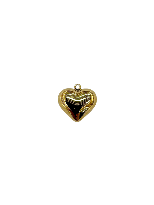 Chunky Heart Charm - Stainless Steel PVD