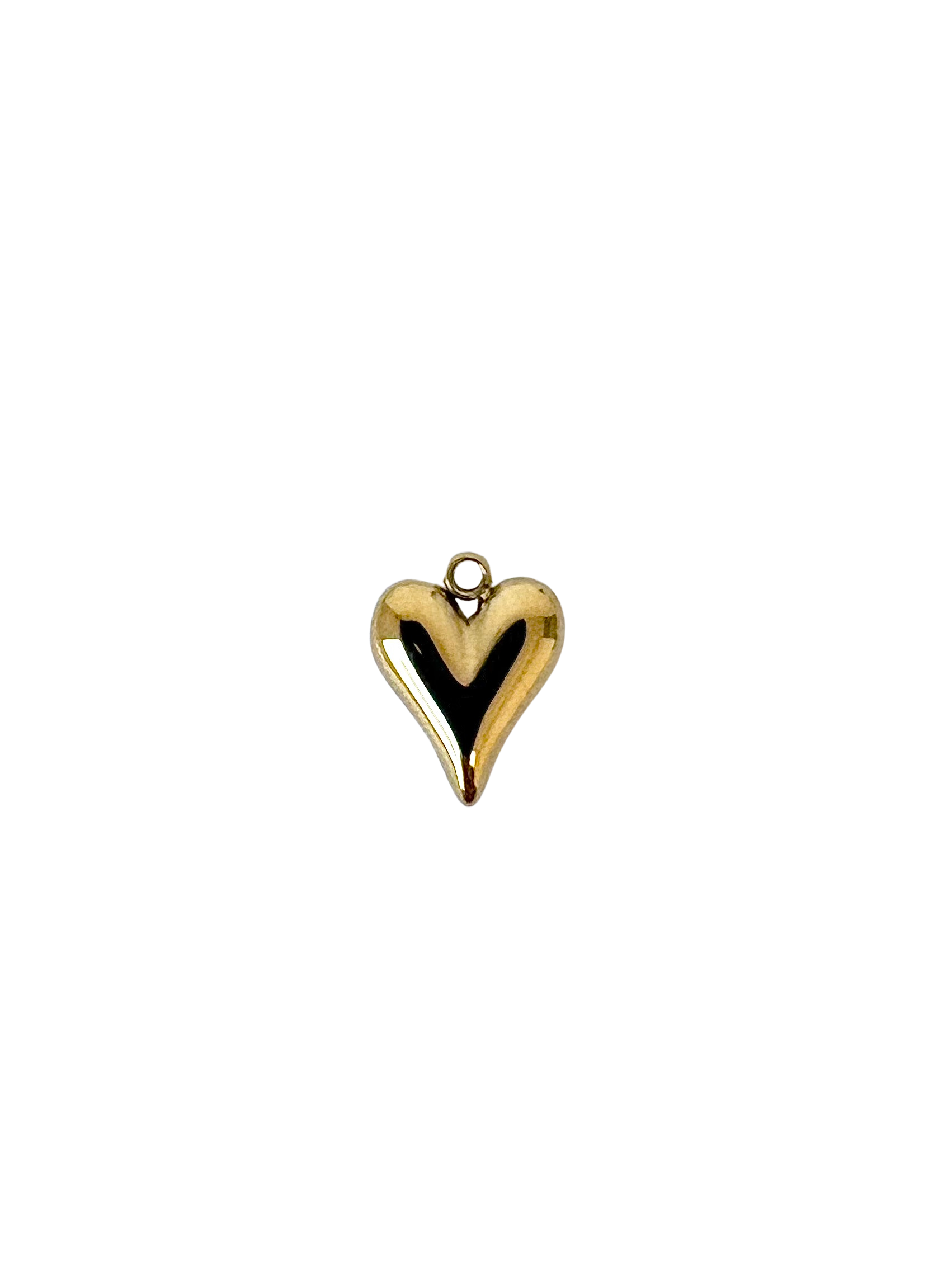 Elongated Heart Charm - Stainless Steel PVD