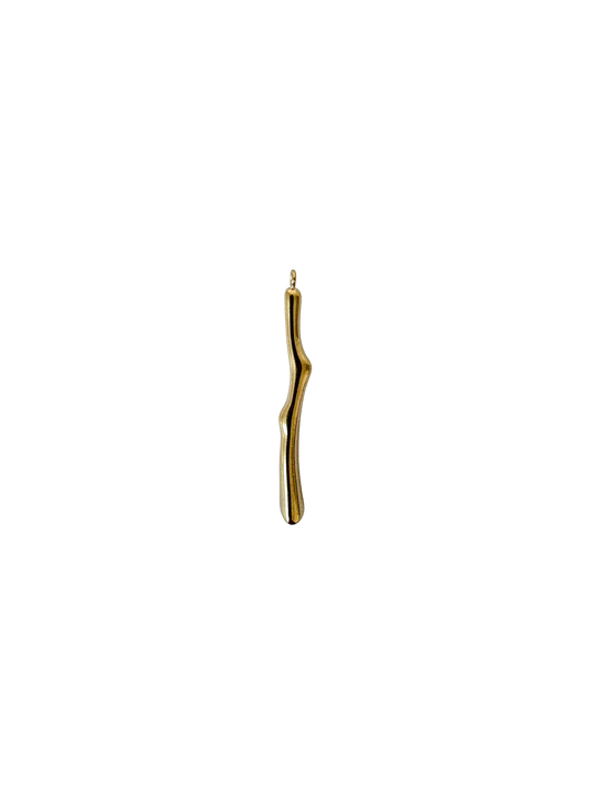 Wooden Stick Charm - Stainless Steel PVD