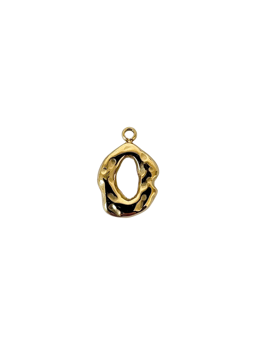 Abstract Oval Charm - Stainless Steel PVD