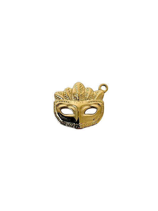 Masquerade Mask Charm - Stainless Steel PVD