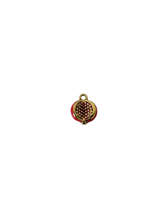 Enamel Pomegranate Charm - Stainless Steel PVD