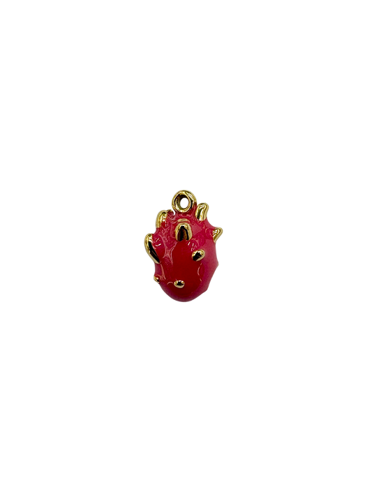 Enamel Dragon Fruit Charm - Stainless Steel PVD