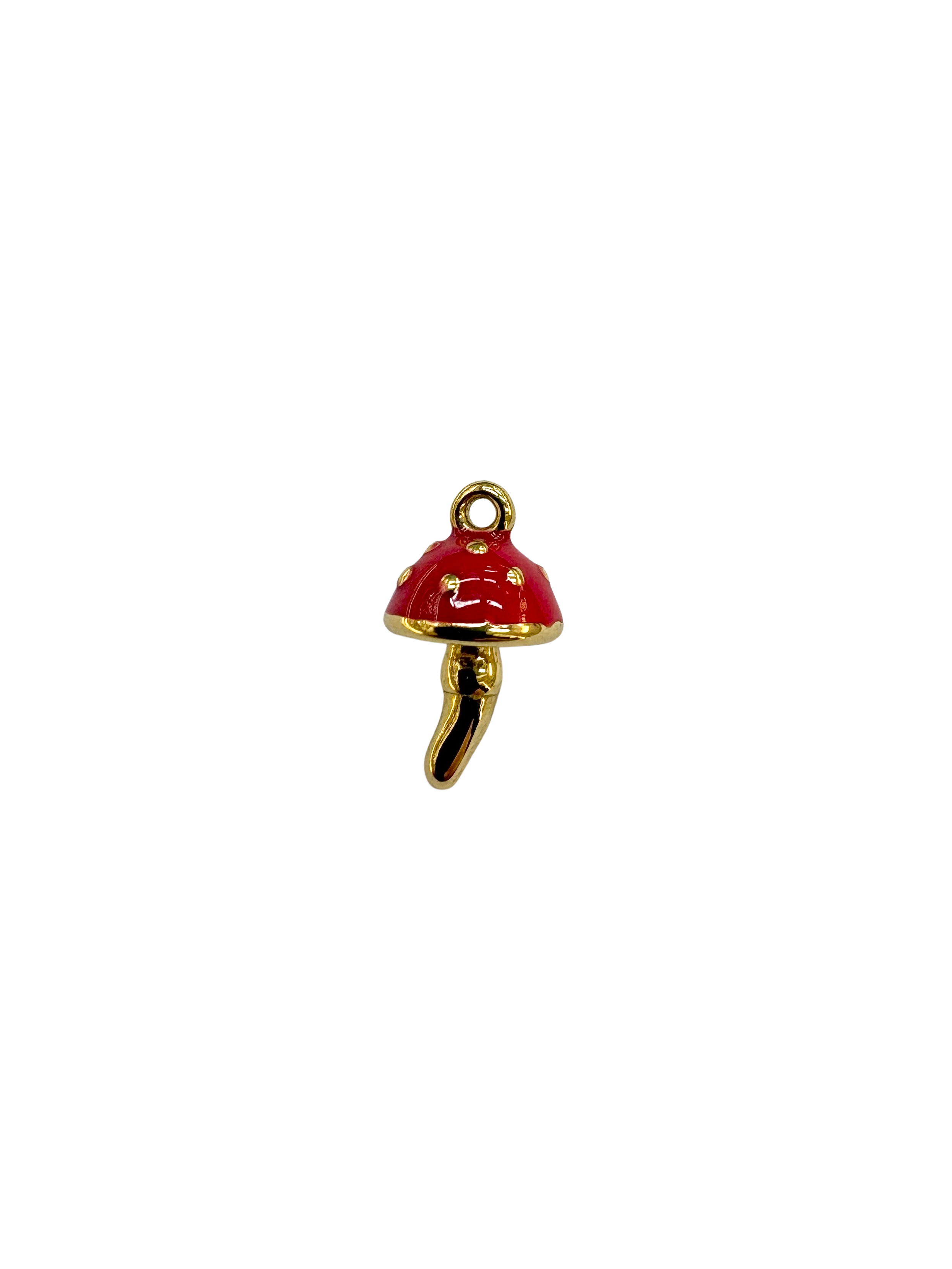 Enamel Mushroom Charm - Stainless Steel PVD