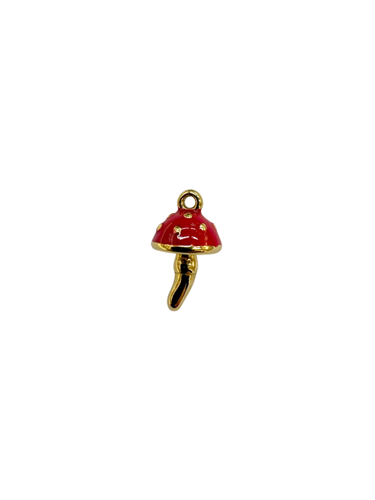 Enamel Mushroom Charm - Stainless Steel PVD