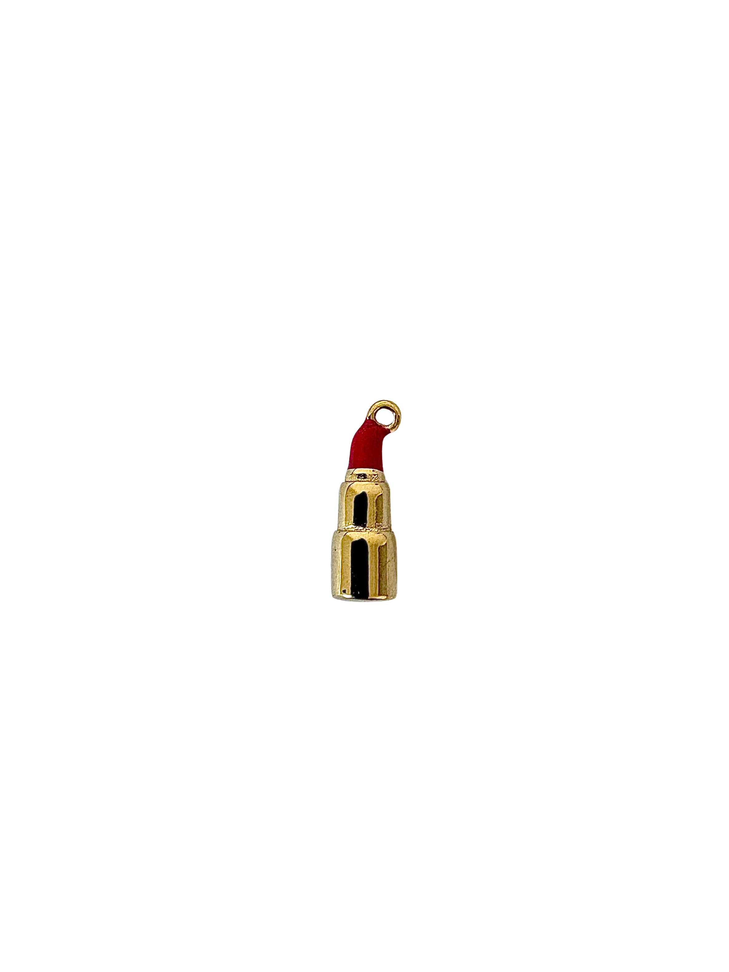 Enamel Lipstick Charm - Stainless Steel PVD
