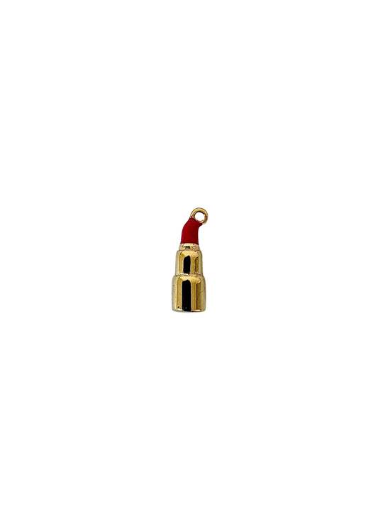 Enamel Lipstick Charm - Stainless Steel PVD