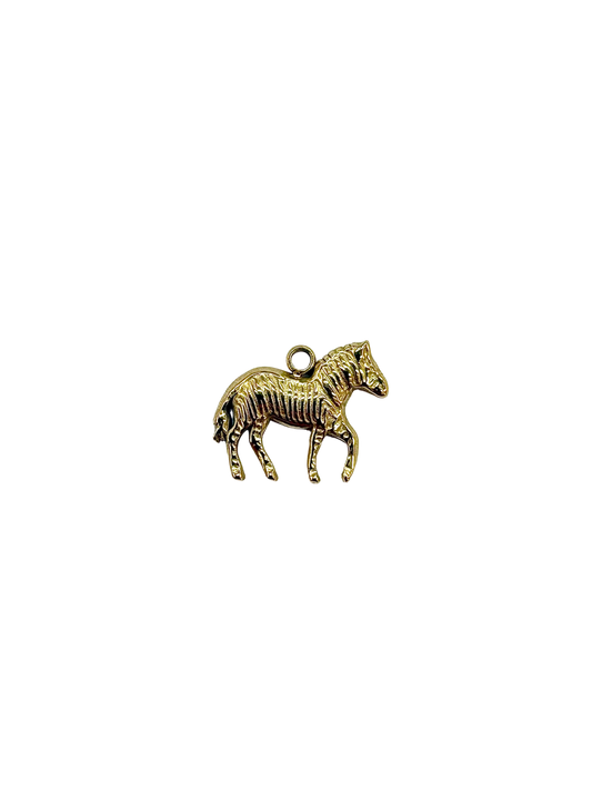 Zebra Animal Charm - Stainless Steel PVD