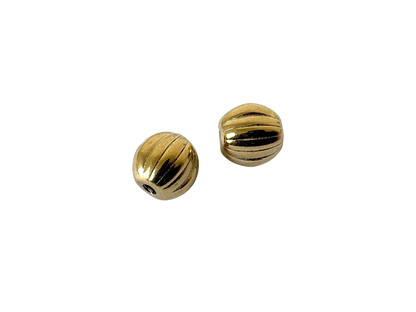 Ribbed Barrell Metal Bead