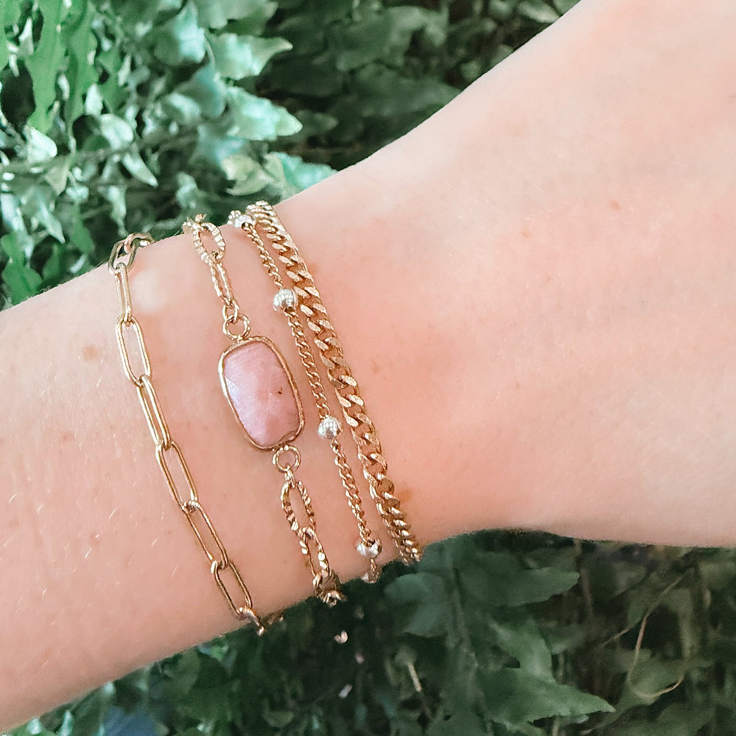 Rectangle Gemstone Connector for Permanent Jewelry