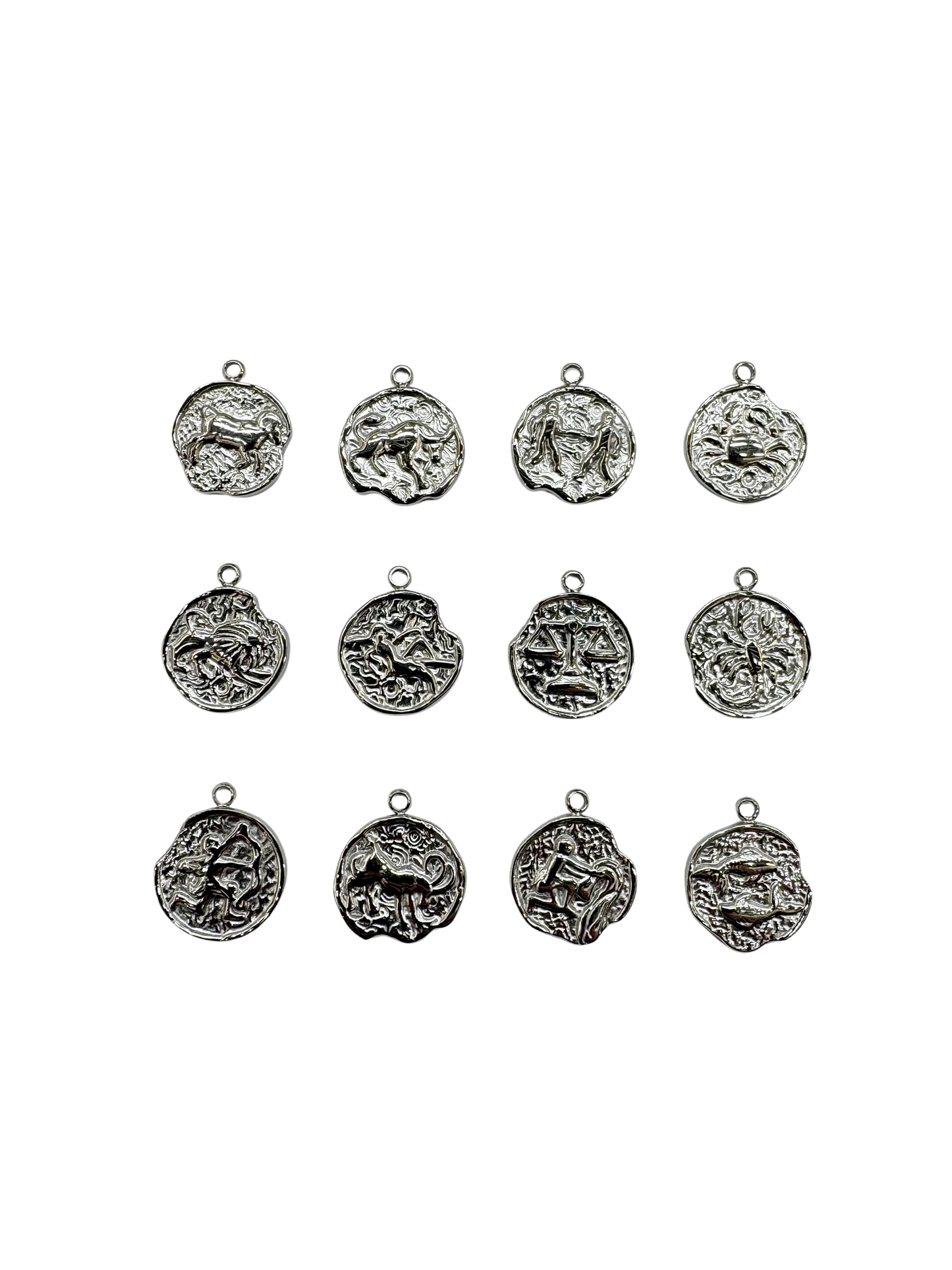 Zodiac Sign Coin Charms, Set of 12
