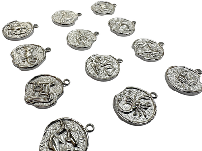 Zodiac Sign Coin Charms, Set of 12