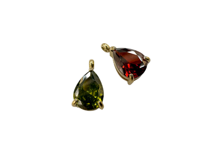 Pear Cut Birthstone Charms, Set of 12