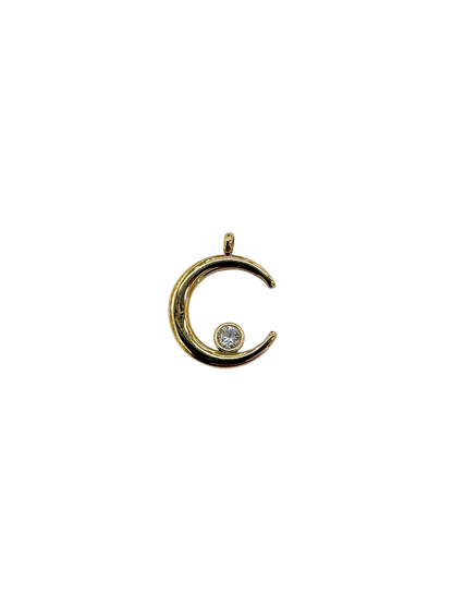 Resting Gemstone Moon Charm