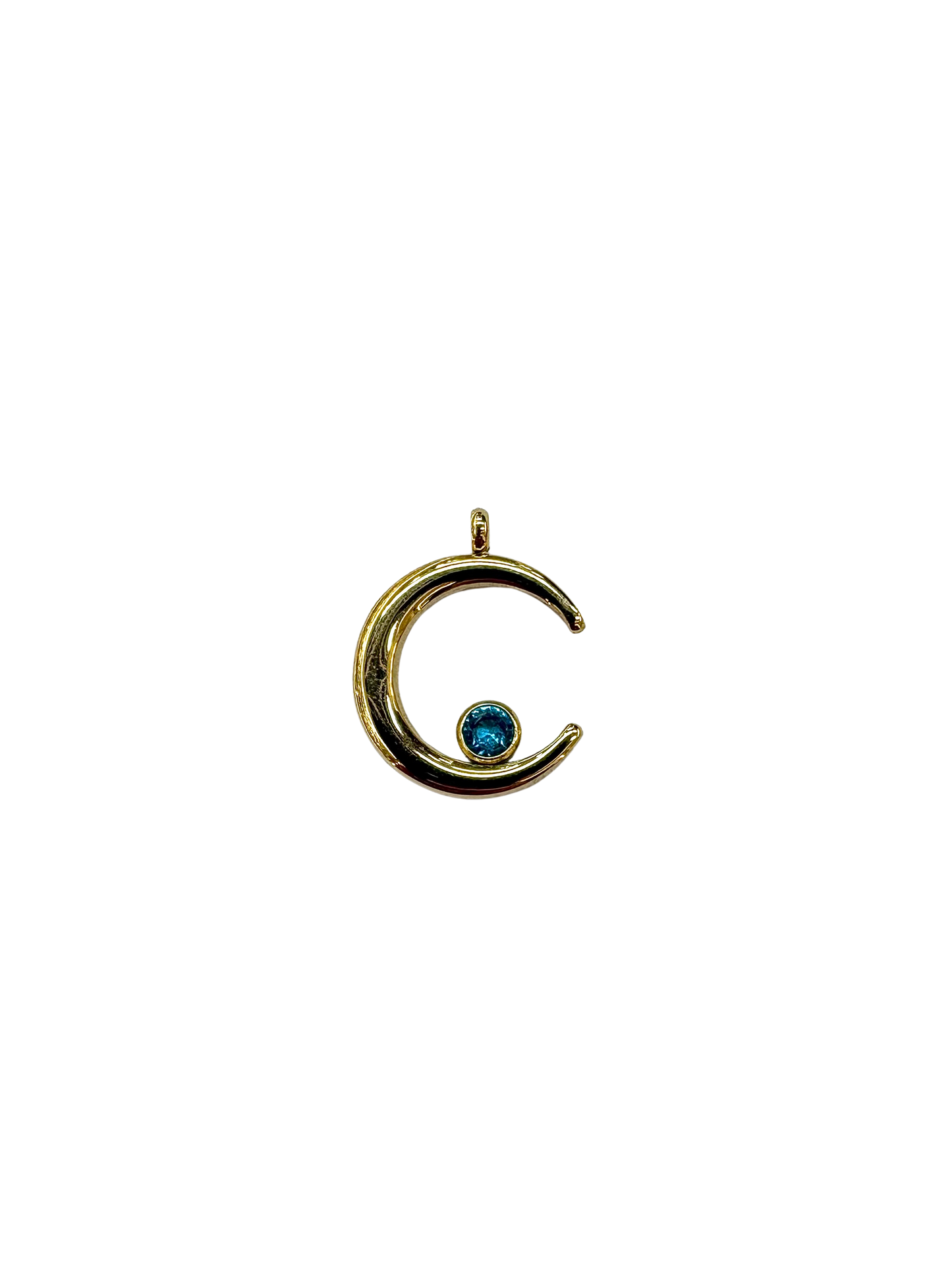 Resting Gemstone Moon Charm