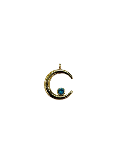 Resting Gemstone Moon Charm
