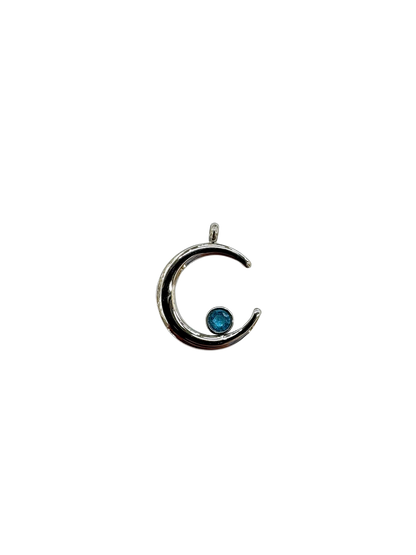 Resting Gemstone Moon Charm