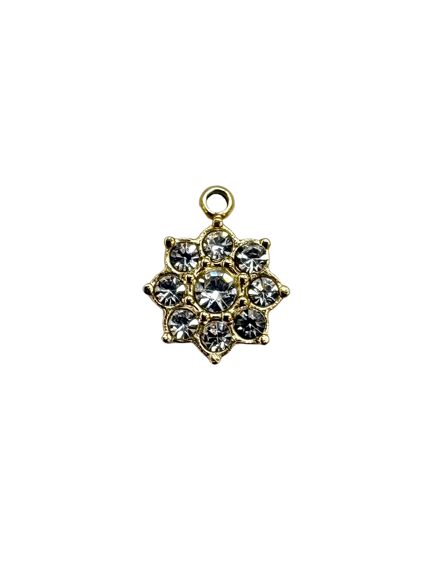 Rhinestone Geometric Flower Charm