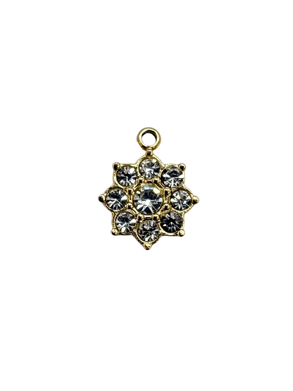 Rhinestone Geometric Flower Charm