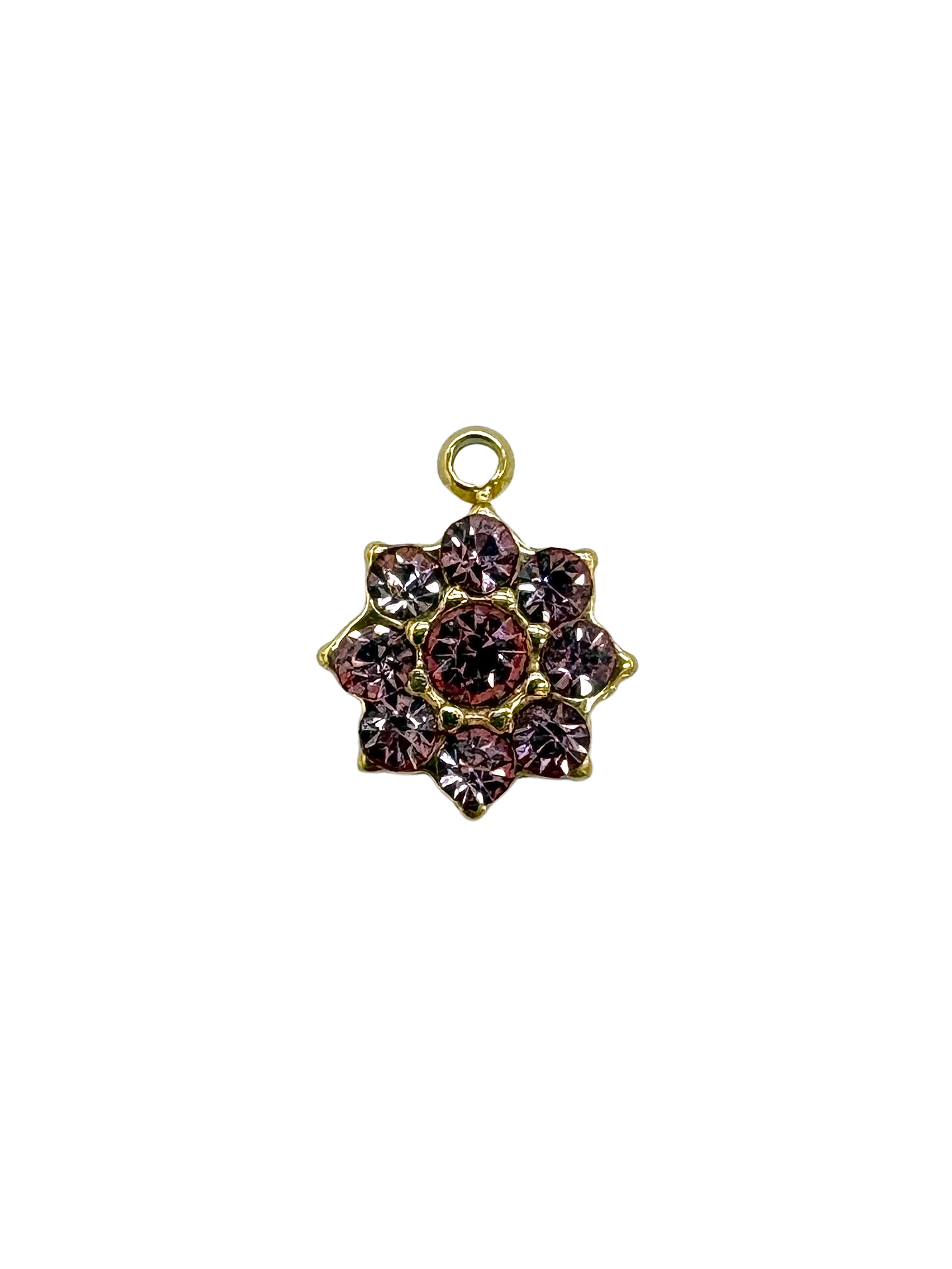 Rhinestone Geometric Flower Charm