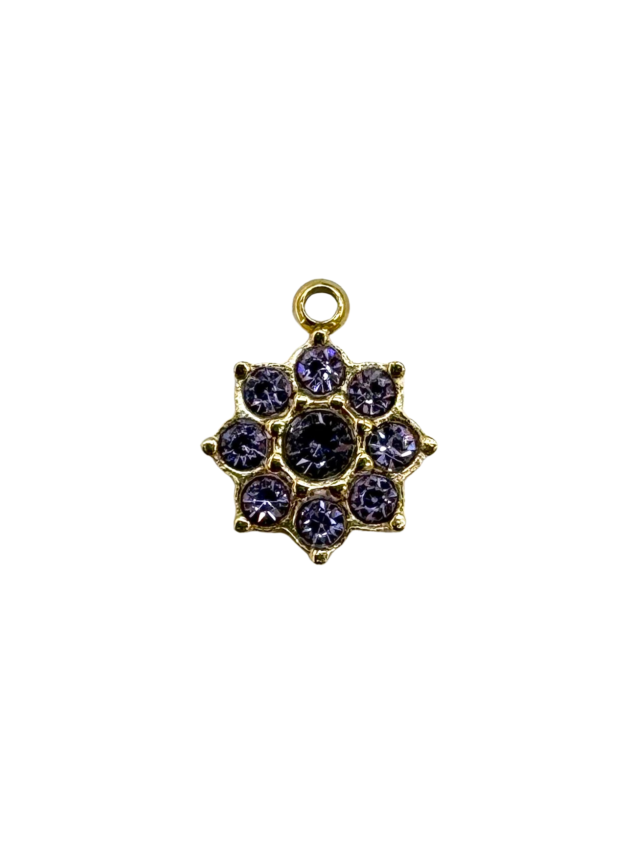 Rhinestone Geometric Flower Charm