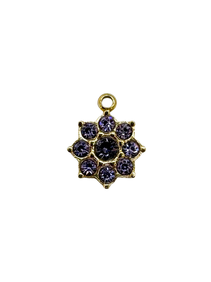 Rhinestone Geometric Flower Charm