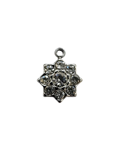 Rhinestone Geometric Flower Charm